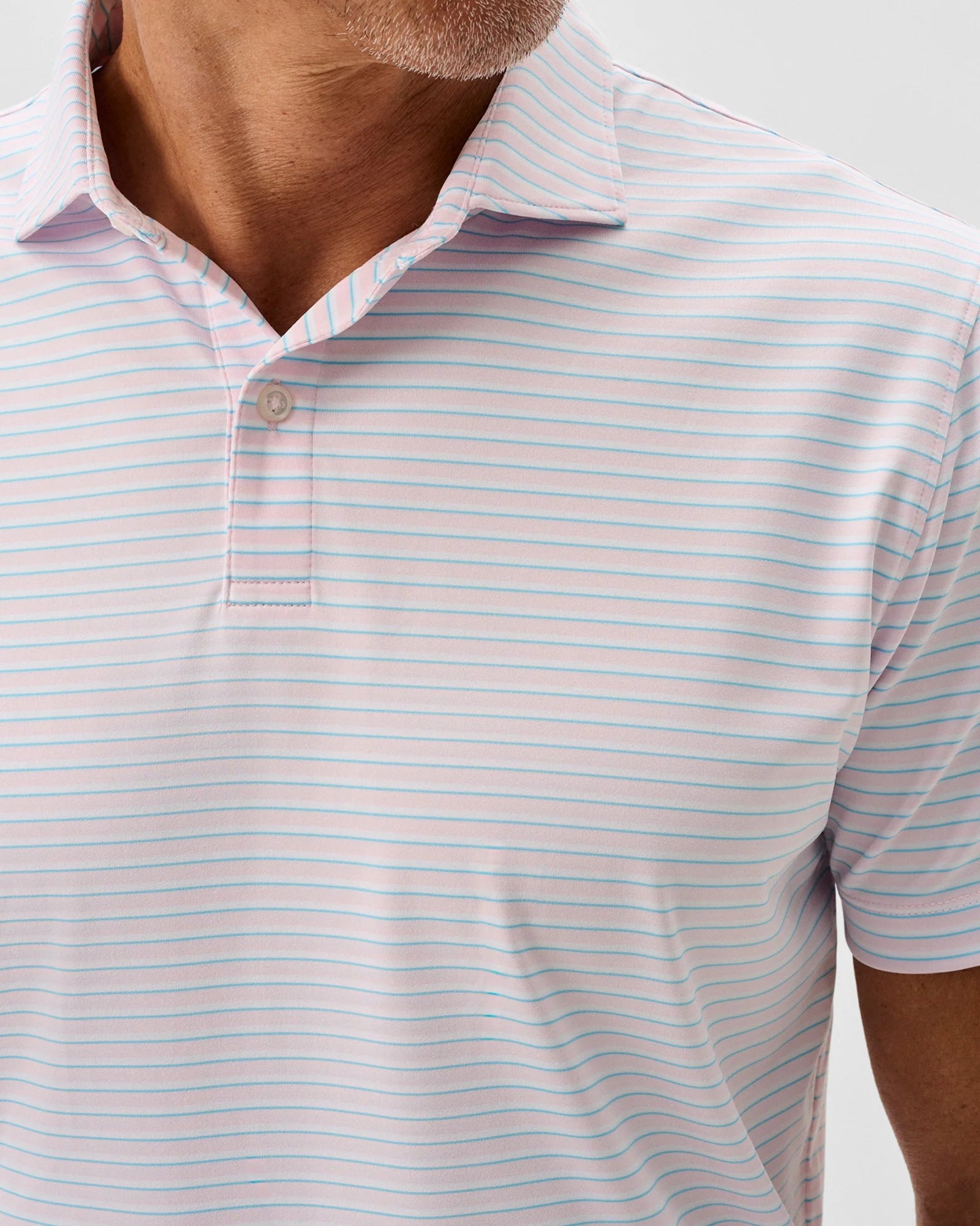 Johnnie-O Performance Jersey Polo - Rez Stripe in Lollipop