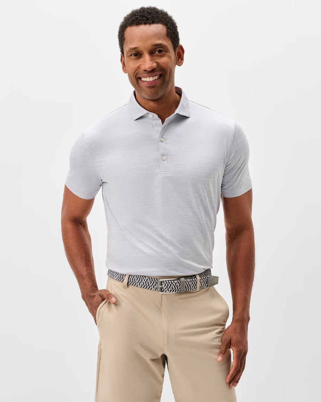 Johnnie-O Performance Featherweight Polo - Huronn - Light Grey