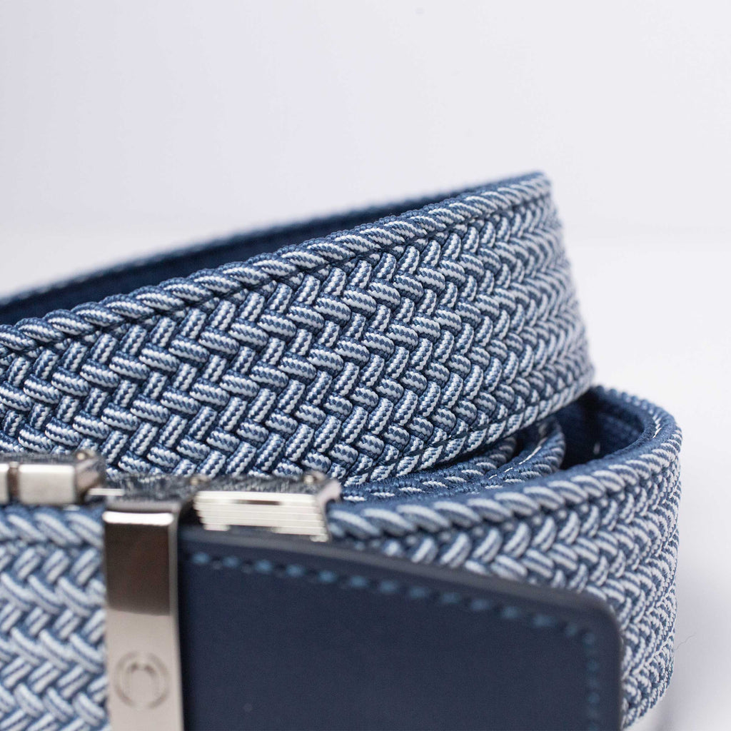 Nexbelt - Braided Navy and White Cord Golf Ratchet Belt - PCD4818