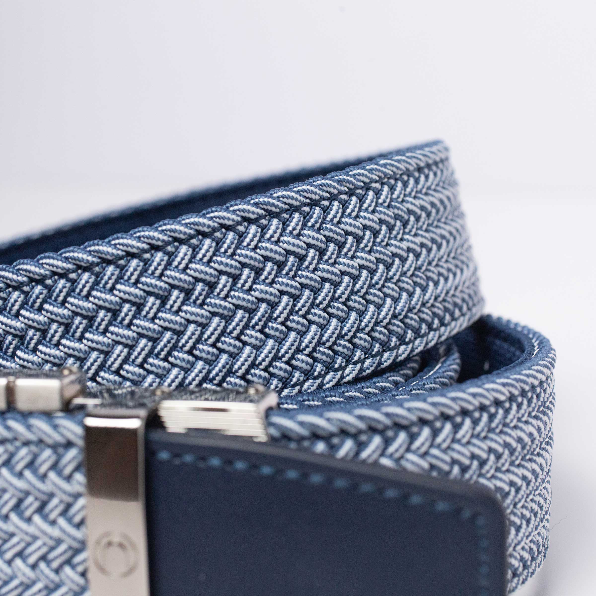 Nexbelt - Braided Navy and White Cord Golf Ratchet Belt - PCD4818